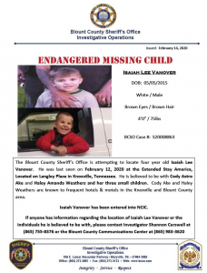 missing boy blount county tn knoxville