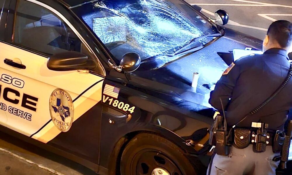 el paso crime damaged police car